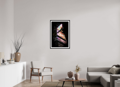 60 x 90 cm, Fine Art Print on wood frame Electric Dreamscape | Hong Kong | 2024