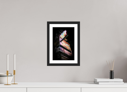 20 x 30 cm, Fine Art Print on wood frame Electric Dreamscape | Hong Kong | 2024