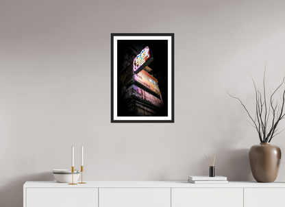 40 x 60 cm, Fine Art Print on wood frame Electric Dreamscape | Hong Kong | 2024